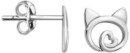 SOFIA MILANI - Damen Ohrringe 925 Silber - Katzen Herz Ohrstecker - E1167