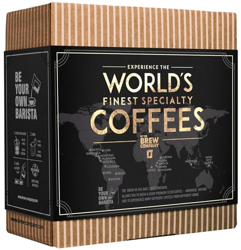 Original Gourmet Coffee Gift Set for Men & Women – 7 of The World’s Finest Single Estate Specialty & Organic Coffees | Brew & Enjoy Anytime, Anywhere | Hamper Style Letterbox Gift Idea for Him & Her