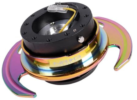 NRG Innovations NRG-SRK-650BK-MC GEN 3.0 Race Steering Wheel Quick Release Hub Adapter, 6-Hole Desgin & 6x70 and 6x74mm Bolt Patterns, Neo Chrome With Handles