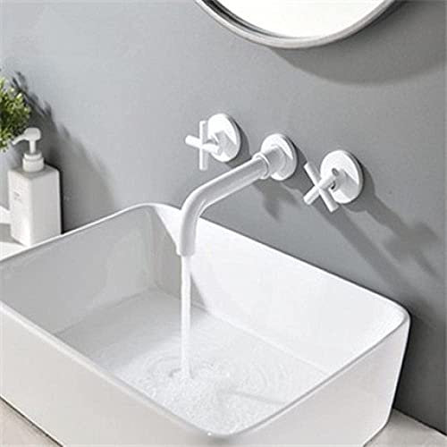 VIROYA Waschtischarmaturen Waschtischarmatur Waschbecken Wasserhähne Bad Waschbecken Wasserhahn Eingriff Messing Bad Wasserhahn Warm Und Kalt Doppelwaschbecken Kranarmatur