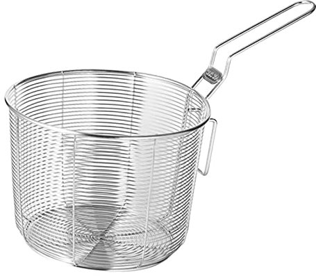 F Fityle Frittierkorb für Topf mit Griff, Runder Pommes-Korb, Edelstahl Fritteusensieb, Edelstahl-Pommes Frittierkörbe, Mini Pommes Körbchen Frittierkorb, Servierkorb-Sieb für Kochen Gebraten, 16cm