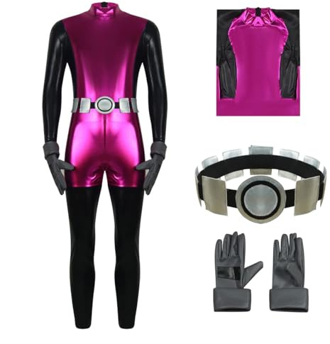 EDAUWAE Beast Costume for Men Deluxe Jumpsuit with Gloves Belt Halloween Cosplay Bodysuit Full Set L