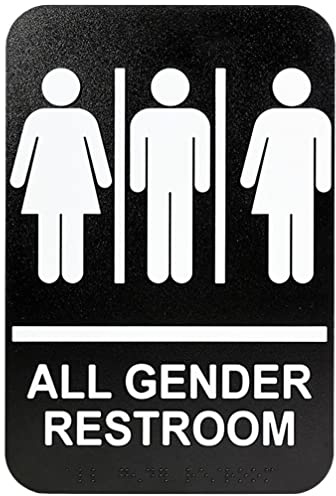 Unisex Toilettenschild Mit Braille – Selbstklebendes Badezimmer-Schild Für Geschlechtsneutrale Toiletten Ideal Für Badezimmer Und Büros Hochwertiges Abs Material Kompakte Größe 225 X 15 Cm
