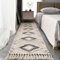 JaeMoose Tappeto in cotone trapuntato, lavabile con nappe, copriletto geometrico shag, in tessuto bohémien, per lavanderia/camera da letto (60 x 180 cm, grigio) (EU-JM-SLH)