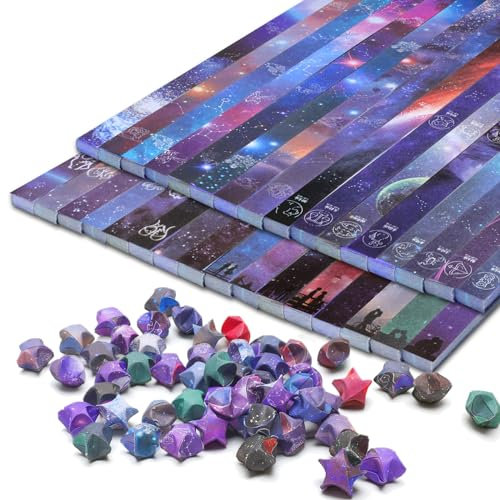 2160 Pcs Constellations Printed Origami Star Paper Strips, Windspeed Origami Star Paper Strips Galaxy Lucky Star Paper Strips