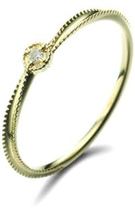 Stfery Verlobungsring Damen 585 Gold Ringe für Frauen Rund Diamant Ring Damen Verlobung