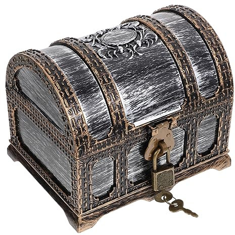 BESTonZON Vintage Schatztruhe Deckel Dekorative Aufbewahrungsbox Für Schmuck Spielzeug Und Erinnerungsstücke Rustikales Design Für Hochzeiten Partys Foto-requisit