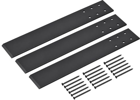 QUARKZMAN 3 Pack 40.5cm Arbeitsplatte Stütze Halterungen Versteckte Knie Wandhalterung Klammer mit Schrauben Schwarz Schwebende Klammer für Quartz Holz Beton