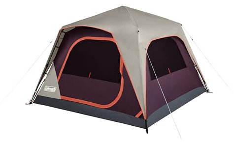 Coleman Skylodge Instant Tent with Rainfly, 4/6/8 Person Family Tent Sets Up in a Minute, Includes Pre-Attached Poles & Carry Bag
