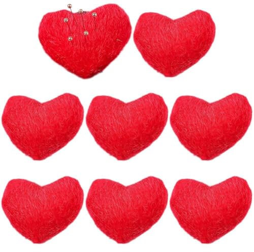 Fituenly 8 Stück Herz-nadelkissen, 4 Stück Handgelenk-nadelkissen, Herz-nadelkissen, Niedlicher Nähnadelhalter, Herz-nadelkissen, DIY-handwerkswerkzeug Für Handarbeiten