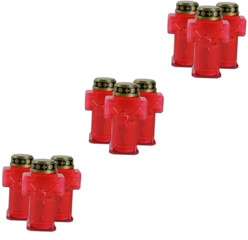 Mikikit 9pezzi Candela Elettrica Per Cimitero Lampade Decorative Led Per e Memoriali Batterie