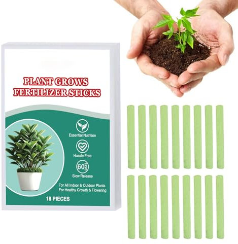 Mxshc Düngestäbchen für Zimmerpflanzen, Düngestäbchen für Zimmerpflanzen, Gartenpflanzen-Nahrungsstäbchen, Pflanzenwachstums-Nahrungsstäbchen für den Innen- und Außenbereich, 18 x