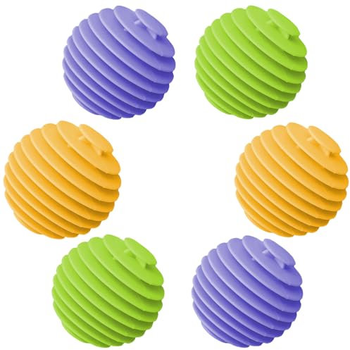 luckaide Trocknerbälle für Wäschetrockner, 6 Stück Trocknerbälle, Waschbälle für Daunenjacken, Waschball für Waschmaschine, Waschkugel, Wäschebälle Gummi, Waschkugeln Reduzieren Falten und Klammmer