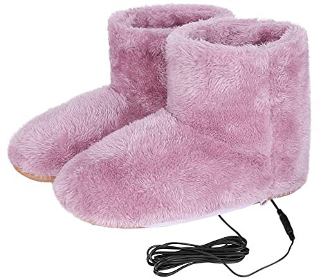 Electric Heated Foot Warmer USB Heating Slipper Boots High Boot Slippers Shoes Winter Warm Furry Floor Slippers Home House Slippers Heated Up Indoor Ankle Bootie Heated Foot Heater Mat for Women Men