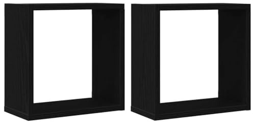 vidaXL Würfel-Wandregale 2 STK. Schwarz Eichen-Optik 30x15x30 cm