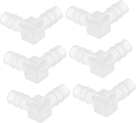 FONDOTIN 6piezas Conectores Ángulo Recto para Mangueras De Accesorios Plásticos Resistentes Al Calor y Corrosión para Laboratorios y Uso Alimentario