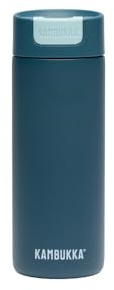 Kambukka Olympus 500ml / 17oz Stainless Steel Travel Mug, Thermal Insulated Coffee Mug for Hot and Cold Beverages, Leak-Proof with Non-Slip Base and Snapclean Technology - Peacock Blue