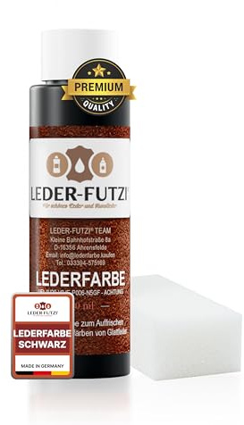 Leder-Futzi® Lederfarbe Schwarz 100 ml - Flexibel trocknend & bruchüberbrückend - Ideal zur Auffrischung von Glattleder - Made in Germany