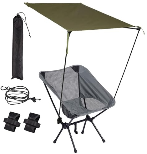 Yhsioaklo Toldo para sillas de Camping - Silla de Playa con protección Solar - Sombrilla portátil Resistente para Adultos, Viajes, Playa, Patio, jardín, Deportes, Senderismo