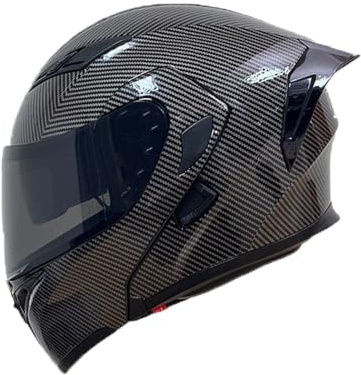 LHBM Klapphelm,Modular Helm mit Doppelvisier Motorrad Helm Integralhelm,Motorradhelm Klappbar Leicht Kollisionsvermeidung Winddicht Regenfest für Damen Herren J,L(57-58cm)