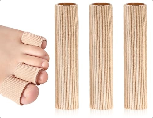 Emezddo Lot de 3 Protège orteils,Coussinets Découpables,Bandage Tubulaire de Protection Contre la Pression, Bandage pour les Doigts,pour Cors,Oignons,Callosités et le Valgus du Pouce(Grand)