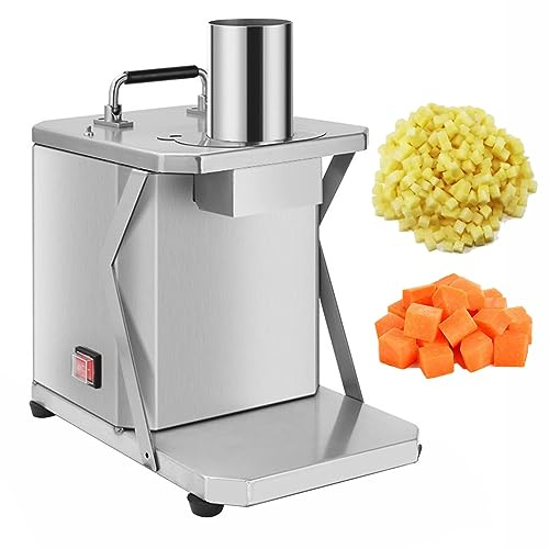Cortador eléctrico de verduras y frutas, cortador de dados desmontable para uso doméstico y comercial, cuchillas de 10 mm para una preparación rápida y fácil de alimentos