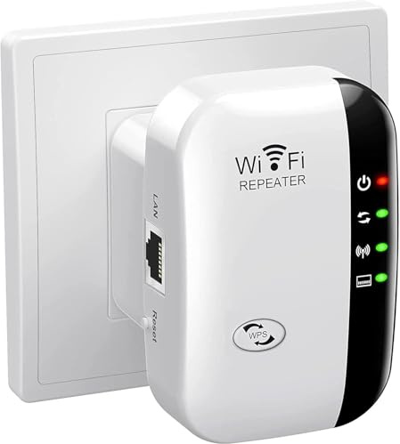 SHYSBV WiFi Extender Signal Booster Up to 5000sq.ft and 50+ Devices,WiFi Booster,WiFi Range Extender,Wireless Internet Repeater,Quick Setup,Home Wireless Signal Booster,UK plug