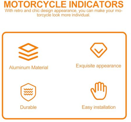 IMIKEYA Luces Intermitentes para Motocicleta 4 Piezas Metálicas Color Plata Retro 12v Compatibles para Señalización y Seguridad Motos Clásicas