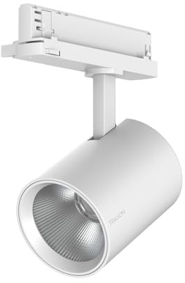 TRAXON LUXPOINT® Foco LED Trifásico Tilbert 30W 3000Lm CCT Luz Ajustable 3000K/4000K/6500K, Ángulo Haz 38°, CRI≥80 Iluminación Profesional para Tienda Galería Hogar (30W Blanco Trifásico)