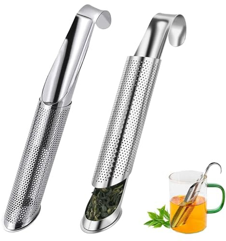 Teaballs Edelstahl Aus Rostfreiem Stahl - Herzförmige Tea Infuser Mit Griff Brühlöffel Teeei Sieb Teeei Für Losen Leak Tea Set Teebrühgerät Teebeutel Teezeremonie Zubehör Loseblatt (2)