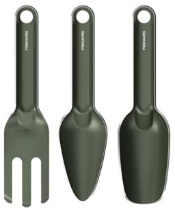 Fiskars Urban Plant Care Pflanzwerkzeuge Set, 3-TLG | Basic-Kit für die Pflanzenpflege, Platzsparendes Design, Edelstahl mit Pulverbeschichtung, Olivgrün, 1080777