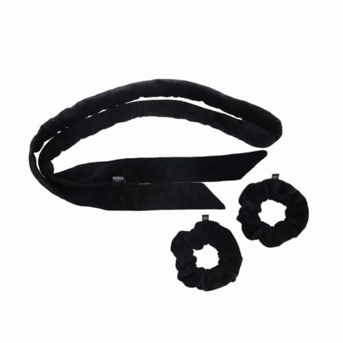 PARSA Beauty Hair Hero Beach Wave Styler en noir | Bigoudis pour des ondulations naturelles, un look plage parfait, Set ruban pour boucles avec 2 chouchous, Boucle sans chaleur