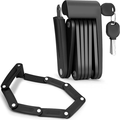Antivol pliable pour vélo - Avec protection antivol haute sécurité - En acier solide - Support de serrure assorti inclus - Avec 2 clés en cuivre
