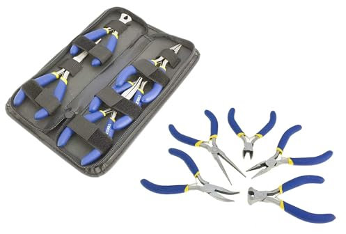 Toolzone 5pc Mini Soft Grip Plier Set in Zip Case