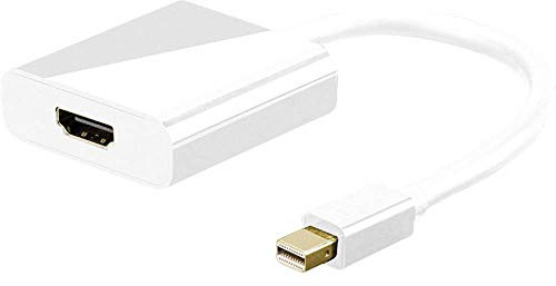 Goobay 67880 Mini DisplayPort/HDMI per Cavo Adattatore 1.2, Dorato, Bianco, 0.1m Lunghezza del Cavo