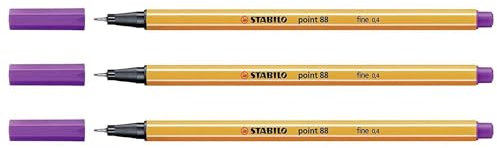 Feinschreiber STABILO point 88®, Strichstärke 0,4mm, lila, 3 Stück