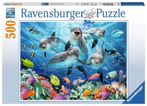 Ravensburger Puzzle 14710 - Delphine im Korallenriff - 500 Teile Puzzle für Erwachsene und Kinder ab 10 Jahren
