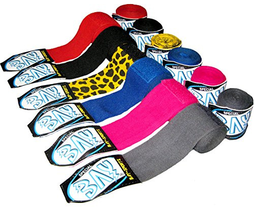 BAY® 3D Carbon Look  Boxbandagen + WICKELANLEITUNG, elastisch, 2,5 3,5 Meter x 5 cm, Box-Bandagen, Paar, SCHWARZ PINK ROSA BLAU ROT GRAU LEOPARD MONSTER Erwachsene Kinder Profi Boxen Faustbandagen Handbandagen Handgelenkbandagen Wickelbandagen Wraps elastik Kickboxen