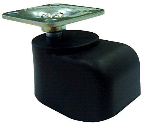 Schwerlastrolle Mini mit Platte 42x42mm Gummi 25mm