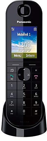 Panasonic KX-TGQ400GB DECT CAT-iq Telefon (schnurlos, CAT-iq 2.0 kompatibel, Freisprechmodus, Anrufersperre, Eco-Plus, digitales Telefon) schwarz