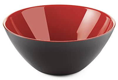 Guzzini Contenitore My Fusion, Nero/Rosso, Ø25 x h10.5 cm