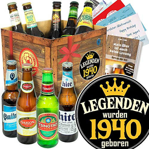 Legenden 1940: Das Nostalgie-Geschenk – 9er Premium Bier Tasting + Bierbuch + Bewertungsbogen + Persönliche Urkunde – Für erfolgreiche Männer