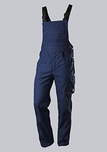 BP 1798-720-110-58l Latzhose, Stretch-Hosenträger mit Clipbefestigungen, 305,00 g/m² Verstärkte Baumwolle, Nachtblau/Anthrazit, 58l