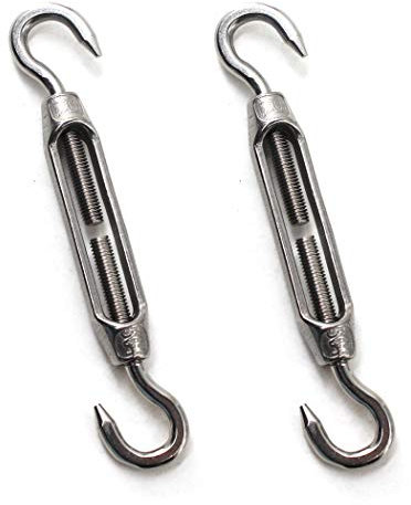 M8 Turnbuckle 304 Stainless Steel Turnbuckle Hook And Hook Turnbuckle Wire Rope Tension Pack Of 2