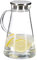 Relaxdays Caraffa in Vetro, 1,8 L, con Coperchio, Succo,Acqua Aromatizzata,Lavabile in Lavastoviglie,trasparente/acciaio