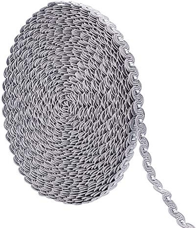 PandaHall 15M (16 Yards) 1/2 (14mm) Nylon-Kurvenmuster Gimp Braid Trim Für Kostüme DIY Crafts Nähen Schmuck Making Home Decoration, Grau
