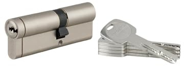 THIRARD - Schlüssel-Override Euro-Profilzylinder Transit 1 - Vernickelt - Erhöhte Sicherheit, 6 Stifte - Anti-Pick, Anti-Zieh - 40 x 55 mm - 5 Lange Wendeschlüssel - Grau