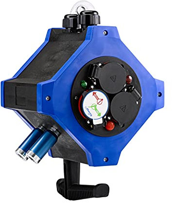 HEDI Hängeverteiler e-Station Energie (Kombi-Ausführung, 12 bar, mit Sicherheitskupplungen, 6 Schutzkontakt-Steckdosen, 2 Druckluft-Anschlusskupplungen) KVE6000SL, Mehrfarbig