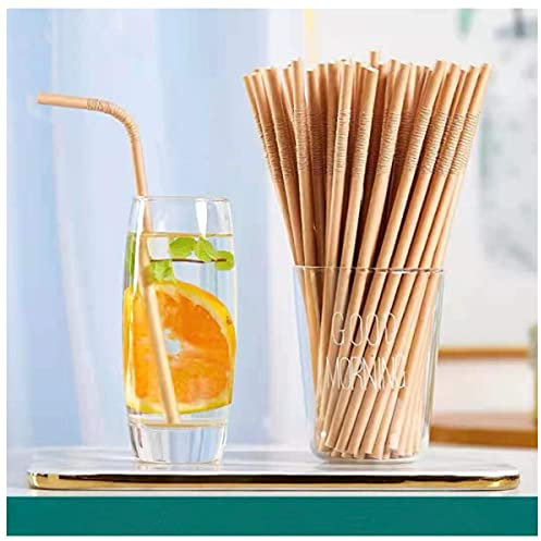 MBMB Pajitas de Papel de Codo, Pajitas de Papel Kraft, Pajitas de Papel Desechables - Biodegradables - Pajitas largas,Pajita para Beber, Pajitas de Papel Blanco (Kraftpapierbogen,100)