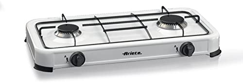 Ariete 1992 Hornillo de gas, 2 fuegos, encendido manual, regulación de llama, blanco